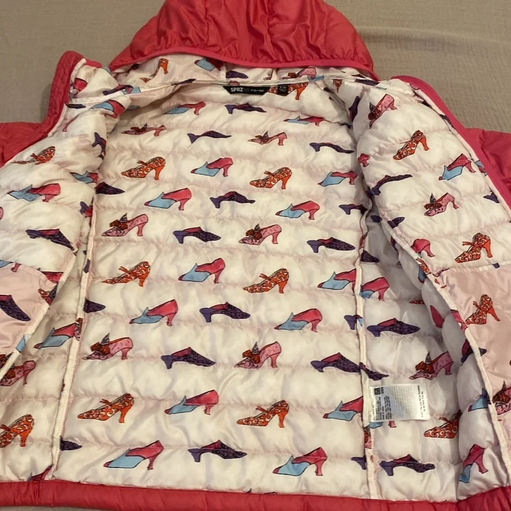 UNIQLO ANDY WARHOL Pink Puffer Jacket. Size 9/ 10